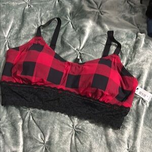 Torrid Red and Black Plaid Bralette